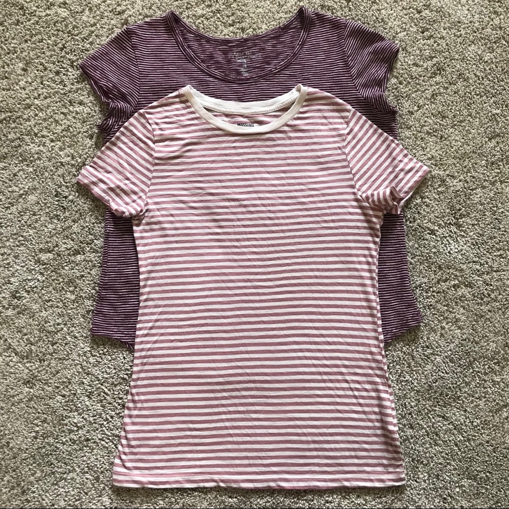 EUC Bundle of Two Striped Tees T-Shirts, Size Med